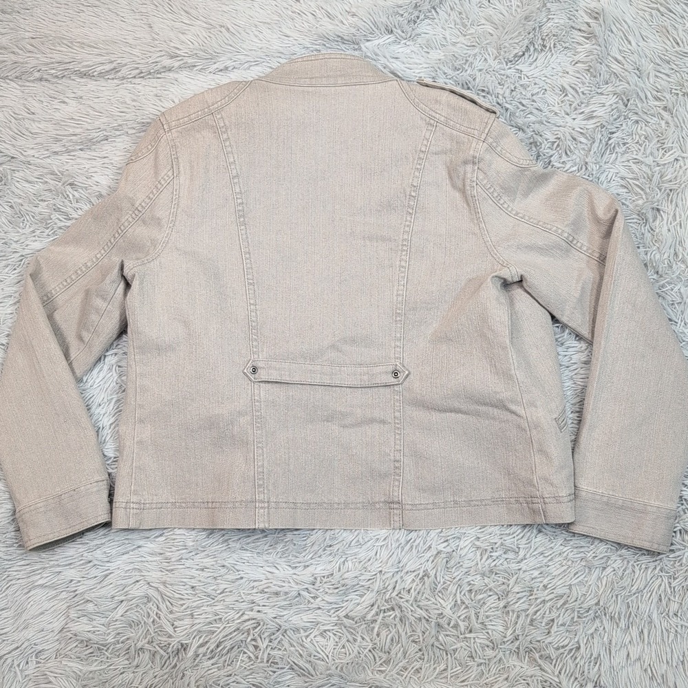 Christopher & Banks Jacket Womens S Gray Denim Open Front Casual Comfort Pockets - Picture 2 of 10